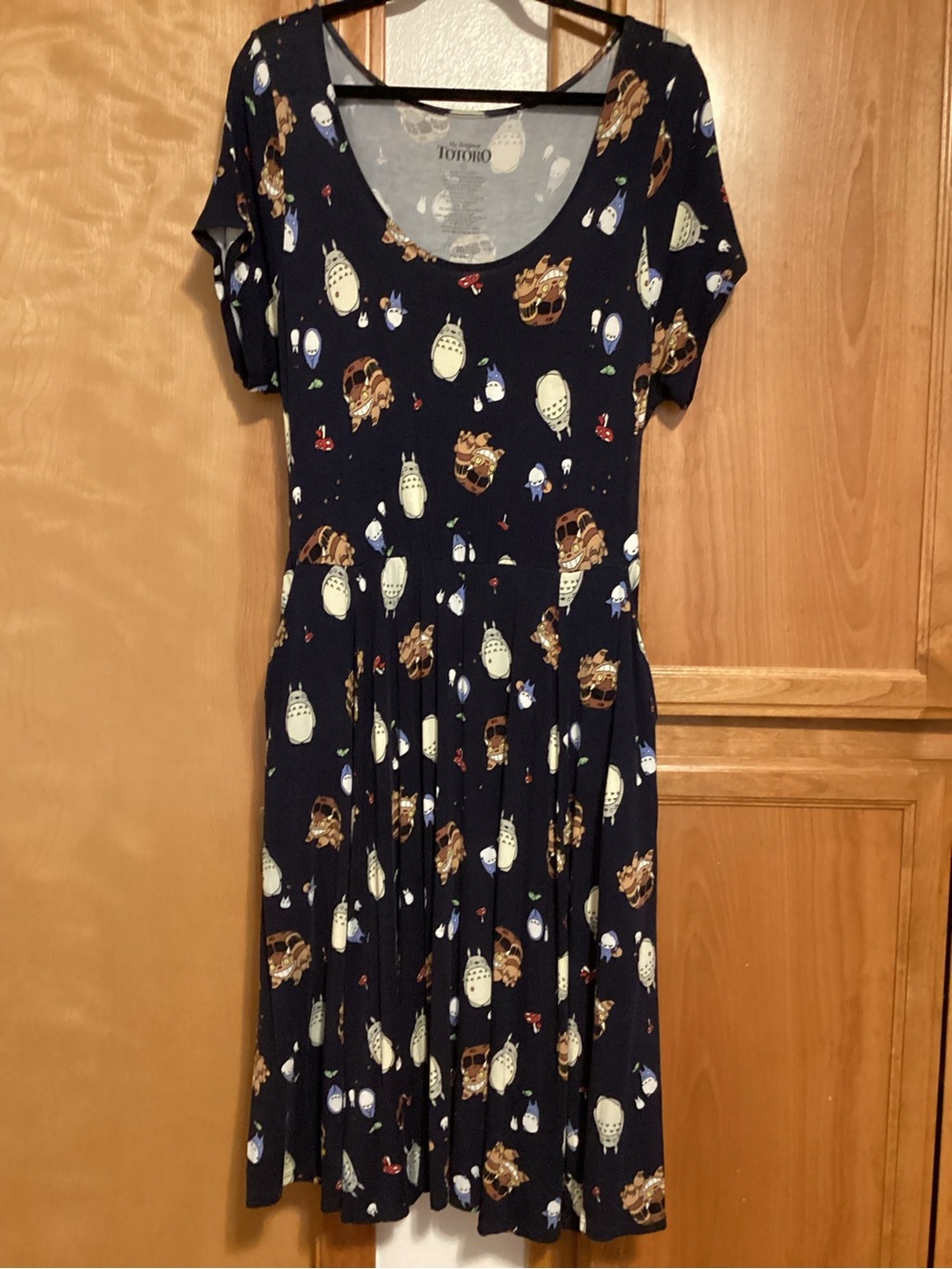 Her Universe Navy My Neighbor Totoro Scoop-Neck Midi Dress, Size 2 (18)